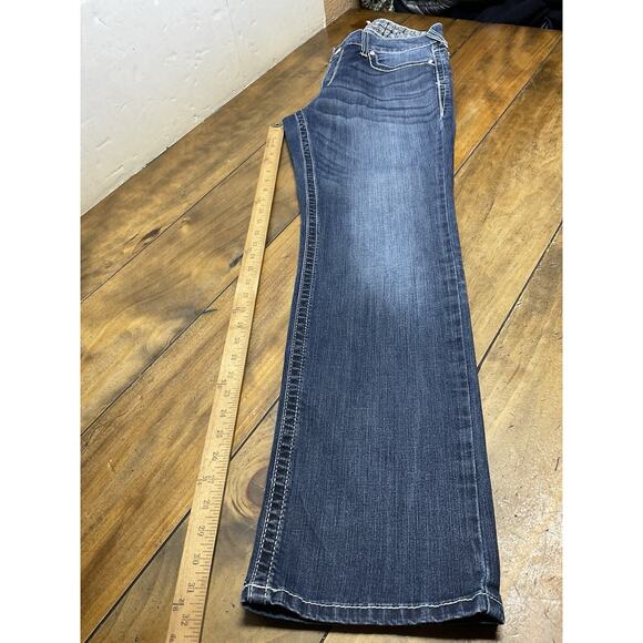 Ariat REAL Denim Women's Ivy Mid Rise Straight Leg Blue Denim Jeans 32R - Picture 10 of 10